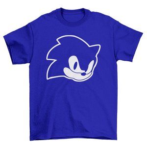 NEW Sonic Hedgehog Face Head T-Shirt ROYAL BLUE